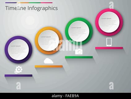 Vector Illustration Infografiken Papier Kreise Stock Vektor