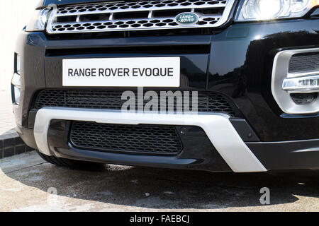 Hong Kong, China 23. Januar 2015: Range Rover Evoque Autobiographie 2015 Probefahrt am 23. Januar 2015 in Hong Kong. Stockfoto