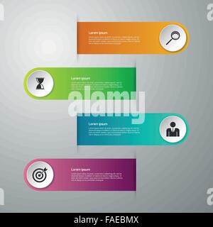 Vektor-Illustration Infografiken vier Optionen Stock Vektor