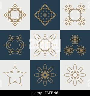 Vektor-Illustration ein Set Monogramme Stock Vektor