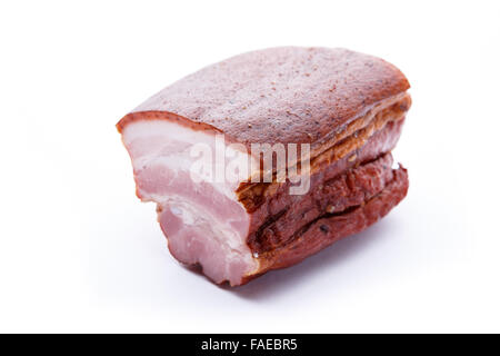 Rauchfleisch, isoliert auf weißem Hintergrund Stockfoto