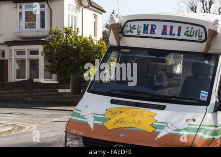 "Herr Ali" Eiswagen in Leyton, East London Stockfoto