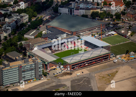 Luftaufnahme, Umbau, Millerntor-Stadion, FC St. Pauli, Hamburg, freie und Hansestadt Hamburg, Hamburg, Deutschland, Europa, Stockfoto