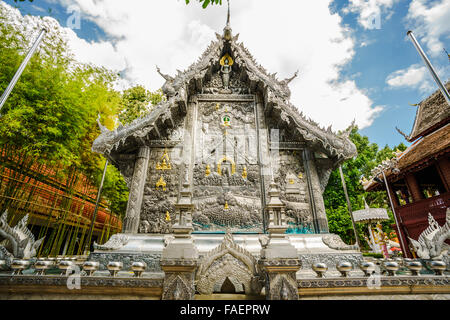 Silber-Schnitzerei an der Tempel Wat Srisupan in Chiangmai Thailand Stockfoto