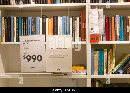 IKEA Möbelgeschäft billy Bücherregal im Rhodes Einkaufszentrum in Sydney, New South Wales, Australien Stockfoto