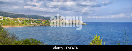 Panoramablick von Marina di Camerota Stockfoto