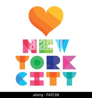 NYC Farbe Text Typografie, Grafik t-shirt Stock Vektor