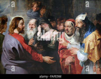 Christus und die Ehebrecherin von Peter Paul Rubens 1577-1640 Stockfoto