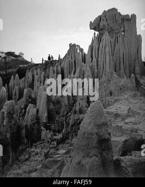 Karstlandschaft Los Riscos Bei Momostenango, Guatemala 1970er Jahre. Karst-Landschaft "Los Riscos" in der Nähe von Momostenango, Guatemala der 1970er Jahre. Stockfoto