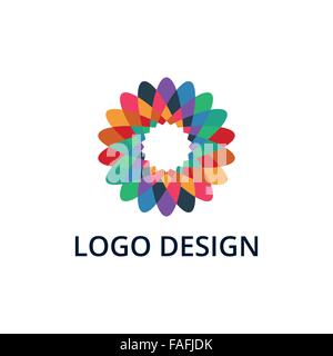 Vektor-Illustration von bunten Blumen-logo Stock Vektor