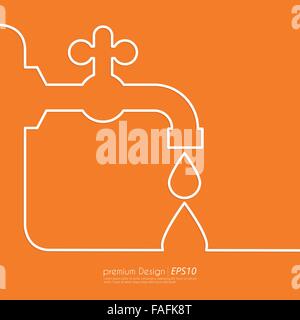 Vektor-Illustration der Wasserhahn-Linie Stock Vektor