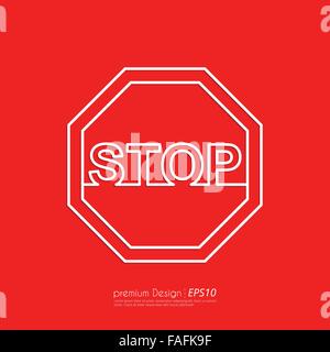 Vektor-Illustration Line Stop-Schild. Stock Vektor
