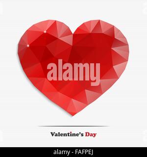 Valentinstag rote Diamantherz für Ihr design Stock Vektor