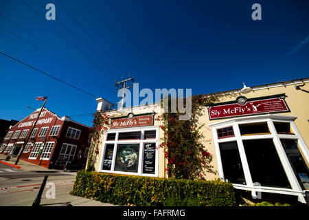 Geschäfte auf der Cannery Row, Monterey, Kalifornien Stockfoto