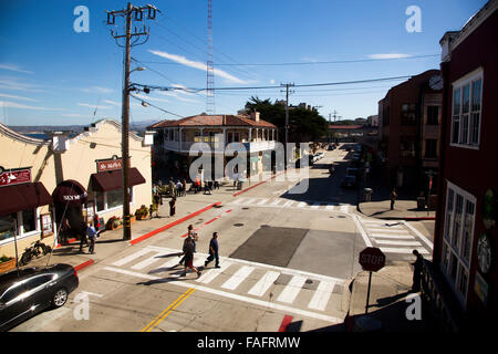 Eine Ansicht der Cannery Row in Monterey, Kalifornien Stockfoto