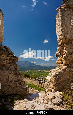 Nahaufnahme des hellenischer Ruinen der Akropolis, Tlos, Türkei Stockfoto