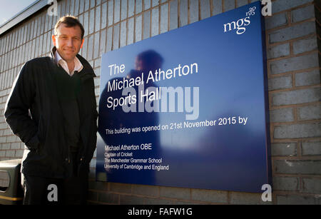 Ehemaliger Schüler Mike Atherton in Manchester Grammar School Stockfoto