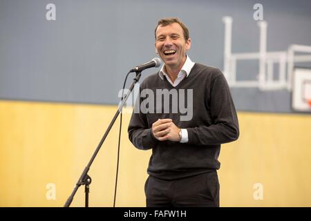 Ehemaliger Schüler Mike Atherton in Manchester Grammar School Stockfoto