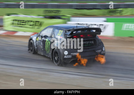 Liam Doran fährt Citroen DS3 SDRX Teams im FIA Rallycross-Weltmeisterschaft. Stockfoto