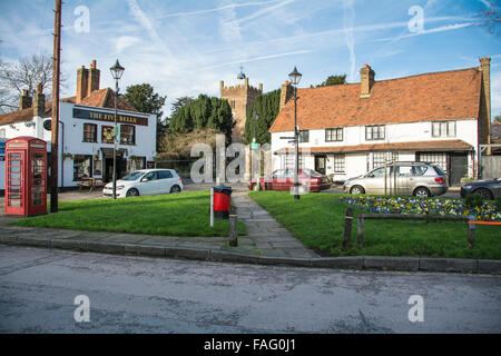 Harmondsworth bedroht ein altes Dorf mit Zerstörung durch Ausbau des Flughafens Heathrow Stockfoto