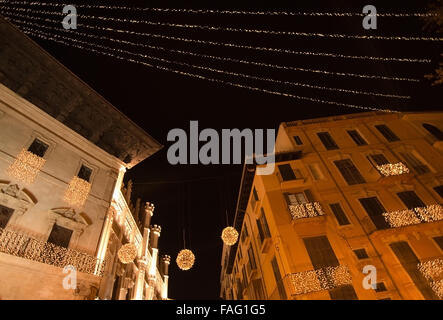 Weihnachtsbeleuchtung in Palma De Mallorca, Balearen, Spanien Stockfoto