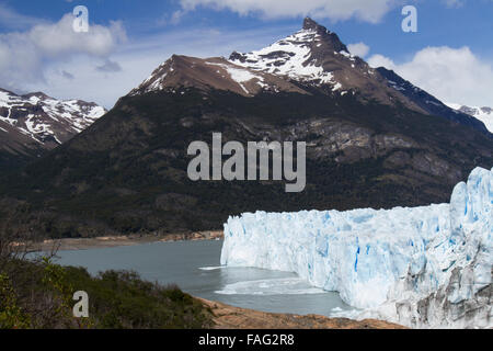 Kalbende Aktivität am Perito Moreno Gletscher, Nationalpark Los Glaciares, Argentinien. Stockfoto