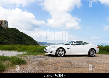 Hong Kong, China 19. Juni 2012: Jaguar XK Probefahrt am 19. Juni 2012 in Hong Kong. Stockfoto