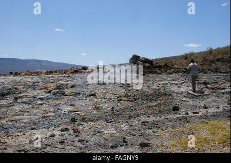 Kenia Lake Bogoria Hot Springs Geysire. Bogoriasee Nationalreservat, Great Rift Valley in Kenia, Afrika Stockfoto