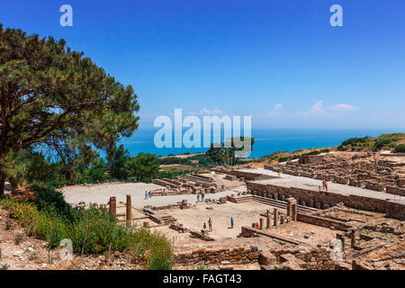 Touristische Attraktion der antiken Stadt Kamiros auf Rhodos. Stockfoto