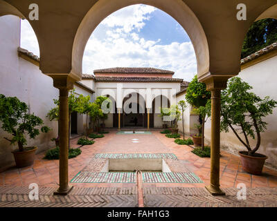 Patio De La Alberca, Alcazaba, Malaga, Andalusien, Spanien Stockfoto