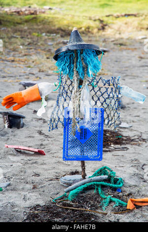 Strand-Kunst für Halloween Owenahincha Strand-Irland Stockfoto