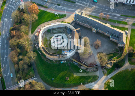 Luftaufnahme, Restaurierung von Schloss Broich, Schloss Broich, Mülheim an der Ruhr, Ruhrgebiet, Nord Rhein Westfalen, Deutschland, Stockfoto