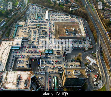 Luftaufnahme, RheinRuhrZentrum, Rhein-Ruhr-Zentrum an der A40, dem Einkaufszentrum auf der Stadtgrenze zwischen Essen und Mülheim Stockfoto