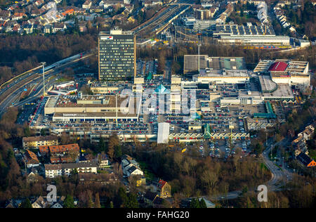 Luftaufnahme, RheinRuhrZentrum, Rhein-Ruhr-Zentrum an der A40, dem Einkaufszentrum auf der Stadtgrenze zwischen Essen und Mülheim Stockfoto