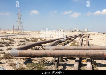 Petrochemischen Anlagen in der Wüste Stockfoto
