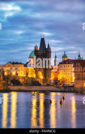 Übersicht von Prag, Tschechische Republik am Morgen Stockfoto