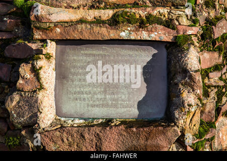 Gedenktafel an der kanadischen Luftwaffe WWII Absturz von Wellington Bomber R 1465 auf Waun Rhydd in Brecon Beacons South Wales Großbritannien Stockfoto