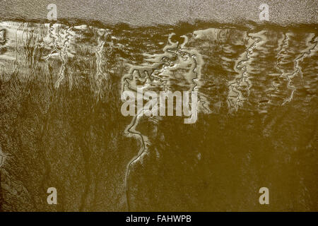 Luftaufnahme, Elbe, Gezeiten Bäche bei Ebbe auf Halbleder Sand eine Insel in der Elbe bei Wedel und Jork, Wedel, Niedersachsen, Stockfoto