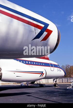 Convair CV880 namens Lisa Marie, Elvis Presleys privat-Jet, Memphis, Tennessee, Vereinigte Staaten von Amerika. Stockfoto