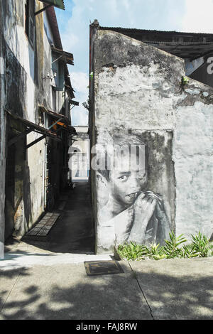 Famous Street Art auf der Insel Penang, Georgetown / Malaysia Stockfoto