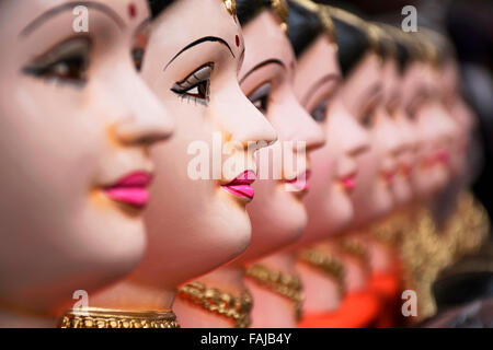 Gouri oder Gauri (Hindu Gottheit Göttin Durga) Dekoration, Pune, Maharashtra, Indien. Stockfoto