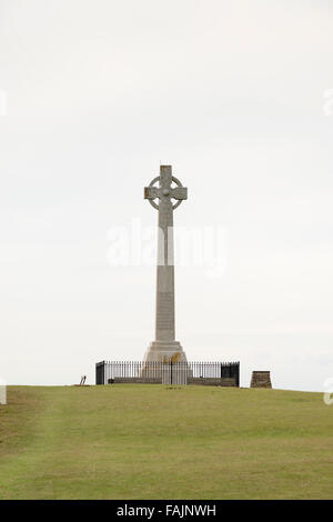 Das Steinkreuz Tennyson-Denkmal auf Tennyson Down The Isle Of Wight UK Stockfoto