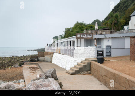 Ein kleiner Strand Shack oder Schuppen Café am Strand von Steephill Cove Isle Of Wight UK Stockfoto