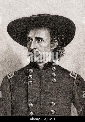 George Armstrong Custer, 1839 – 1876.   United States Army Officer und Kavallerie Kommandant in Amerikanischer Bürgerkrieg und die American Indian Wars. Stockfoto