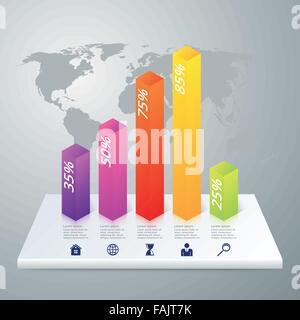 Vektor-Illustration-Infografik fünf Optionen Stock Vektor