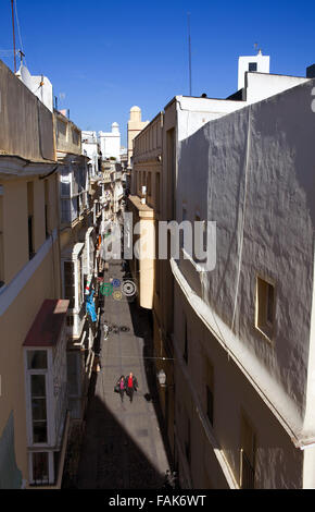 Calle Barrie in alte Stadt, Cádiz, Andalusien, Spanien Stockfoto