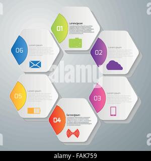 Vector Illustration Infografiken Sechsecke Stock Vektor