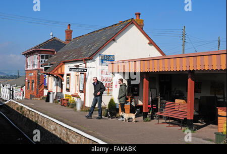 Blauer Anker-Station an der West Somerset Steam Railway. Stockfoto