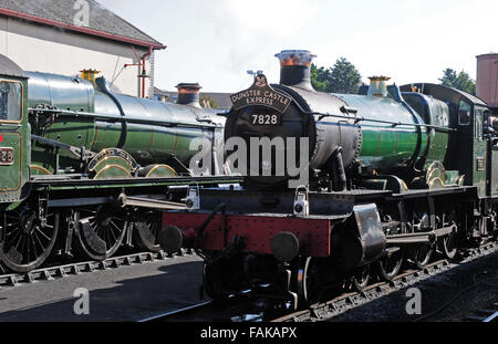 Dunster Castle Express bei Minehead Station West Somerset Railway. Stockfoto