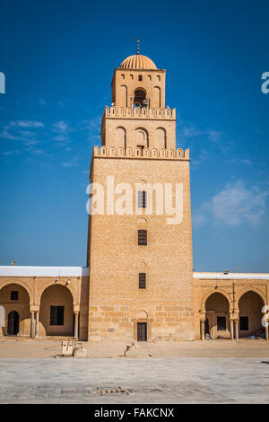 Die große Moschee von Kairouan (große Moschee von Sidi-Uqba), Tunesien Stockfoto